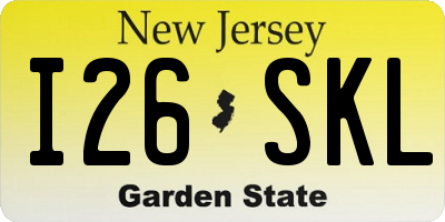 NJ license plate I26SKL