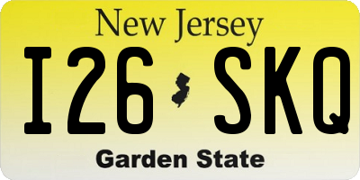 NJ license plate I26SKQ
