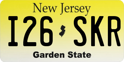 NJ license plate I26SKR