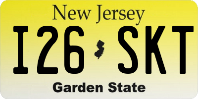 NJ license plate I26SKT