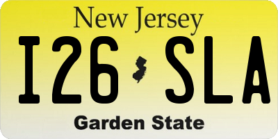 NJ license plate I26SLA