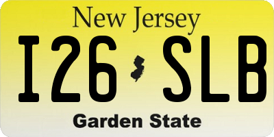 NJ license plate I26SLB