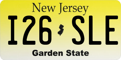 NJ license plate I26SLE