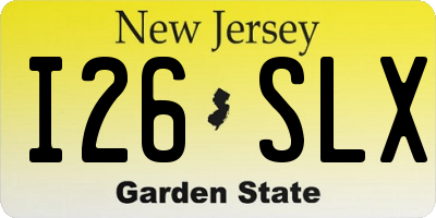 NJ license plate I26SLX