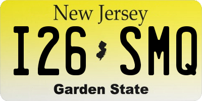 NJ license plate I26SMQ