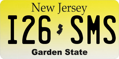 NJ license plate I26SMS