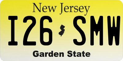 NJ license plate I26SMW