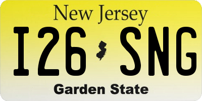 NJ license plate I26SNG