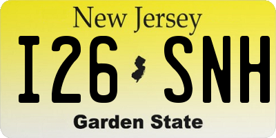 NJ license plate I26SNH