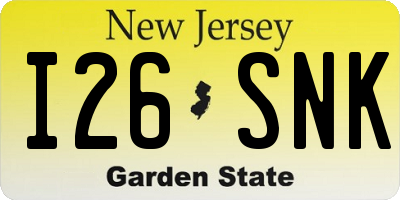 NJ license plate I26SNK