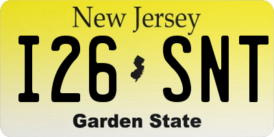 NJ license plate I26SNT