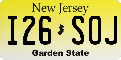 NJ license plate I26SOJ