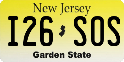 NJ license plate I26SOS