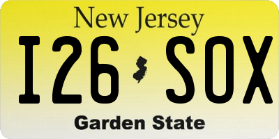NJ license plate I26SOX