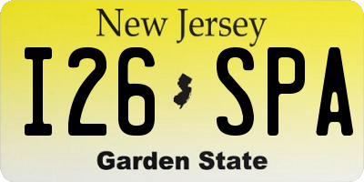 NJ license plate I26SPA