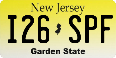 NJ license plate I26SPF