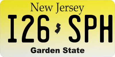 NJ license plate I26SPH