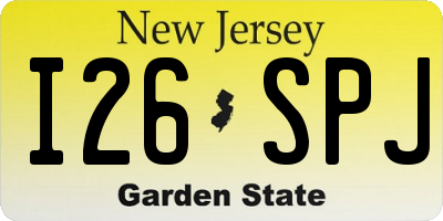 NJ license plate I26SPJ