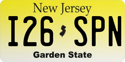 NJ license plate I26SPN
