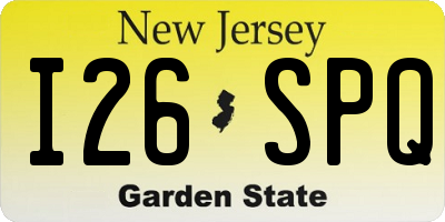 NJ license plate I26SPQ