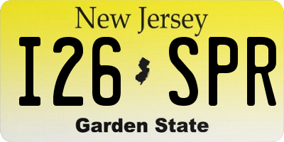NJ license plate I26SPR