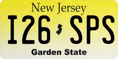 NJ license plate I26SPS