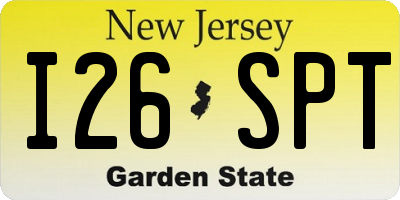 NJ license plate I26SPT