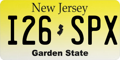 NJ license plate I26SPX