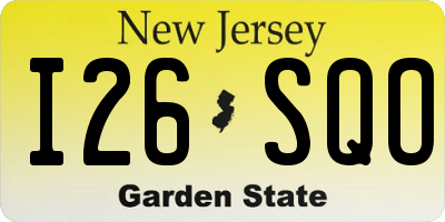 NJ license plate I26SQO