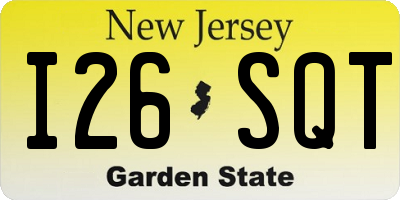 NJ license plate I26SQT