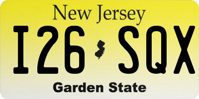 NJ license plate I26SQX