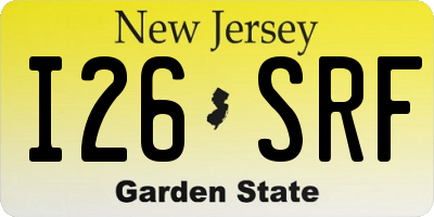 NJ license plate I26SRF