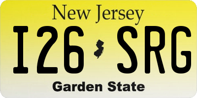 NJ license plate I26SRG