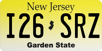 NJ license plate I26SRZ