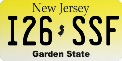 NJ license plate I26SSF