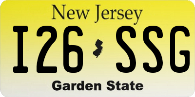 NJ license plate I26SSG