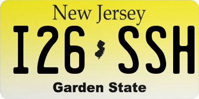 NJ license plate I26SSH
