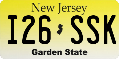 NJ license plate I26SSK