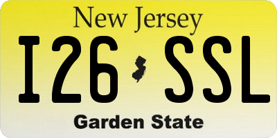 NJ license plate I26SSL