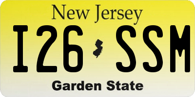 NJ license plate I26SSM
