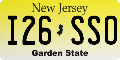 NJ license plate I26SSO