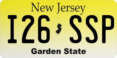 NJ license plate I26SSP