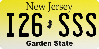 NJ license plate I26SSS
