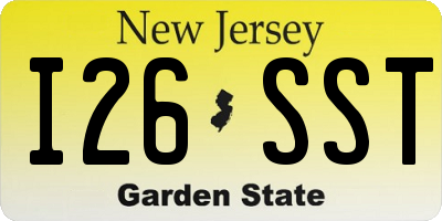 NJ license plate I26SST