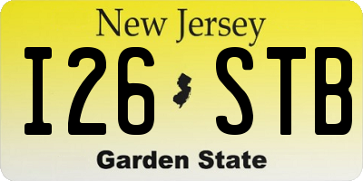 NJ license plate I26STB