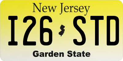 NJ license plate I26STD