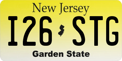 NJ license plate I26STG