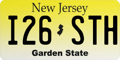 NJ license plate I26STH