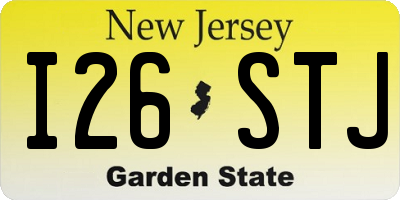 NJ license plate I26STJ