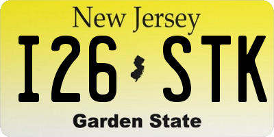 NJ license plate I26STK